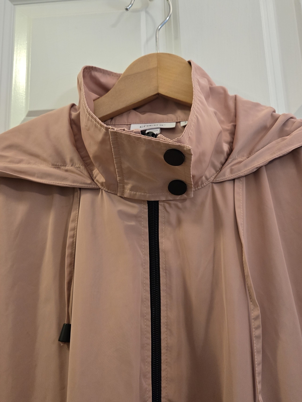 Chico's Hooded Windbreaker Utility Jacket Blush Pink - Picture 5 of 7